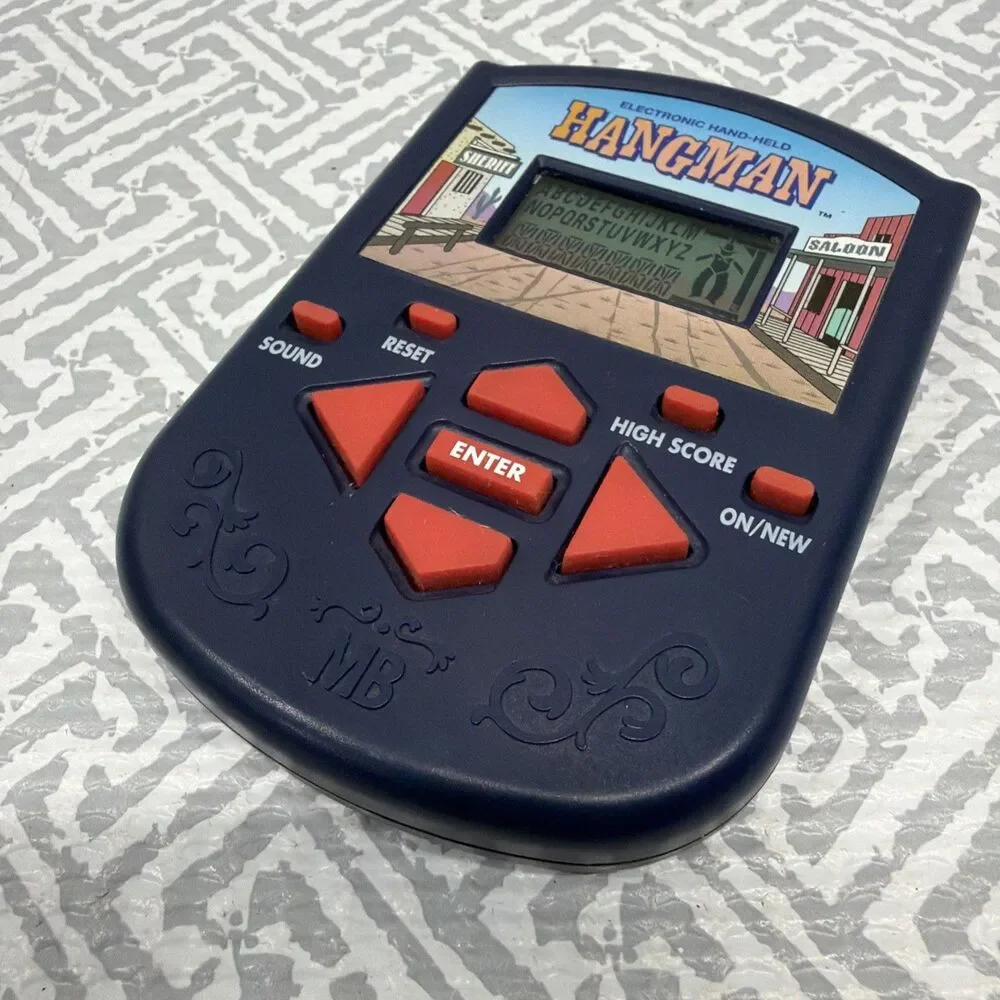 Vintage 1995 Milton Bradley Hangman Handheld Game, Electronic Tested New Battery